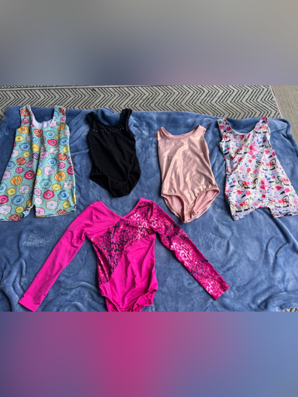 Set of 5 Girls Gymnastics Leotards
